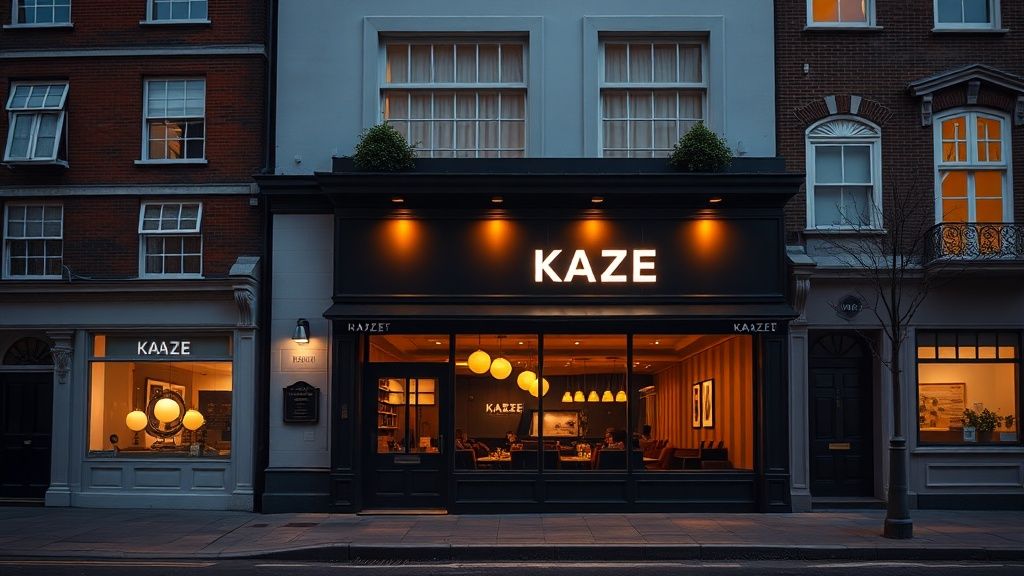 KAZE restaurant exterior on a quiet London street